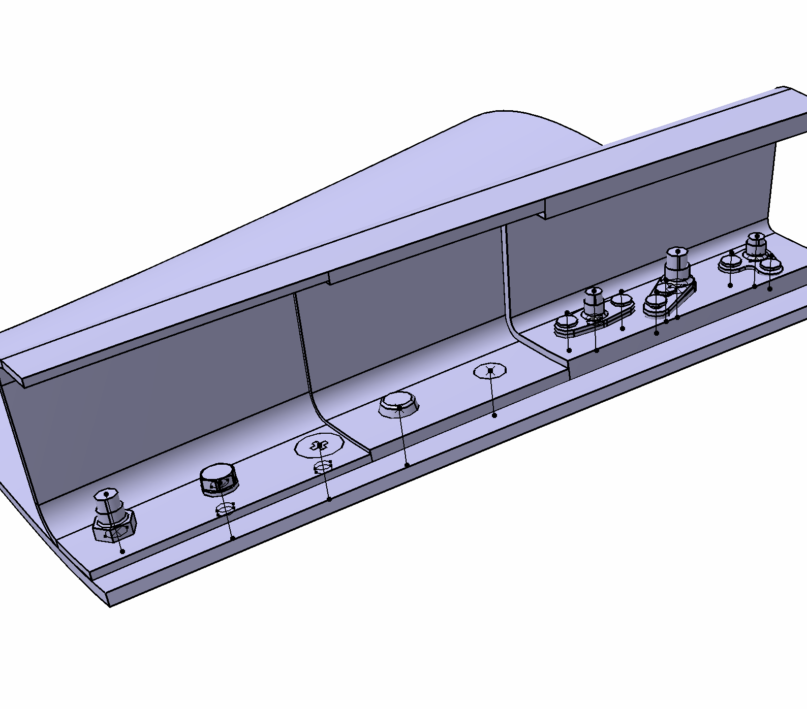 CATIA 装配中的紧固件安装流程示意图
